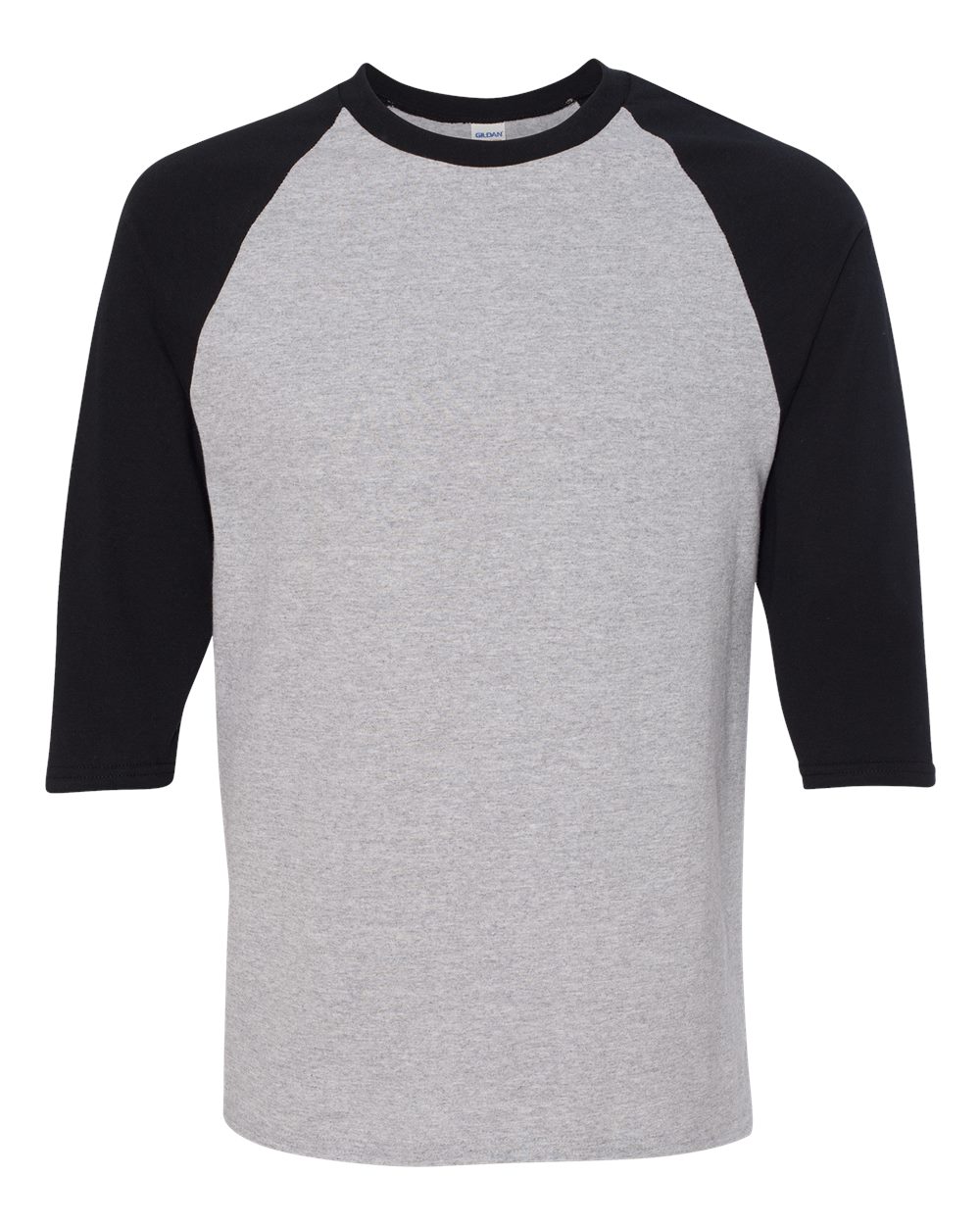 Sport Grey/ Black Heavy Cotton™ Raglan Three-Quarter Sleeve T-Shirt - 5700