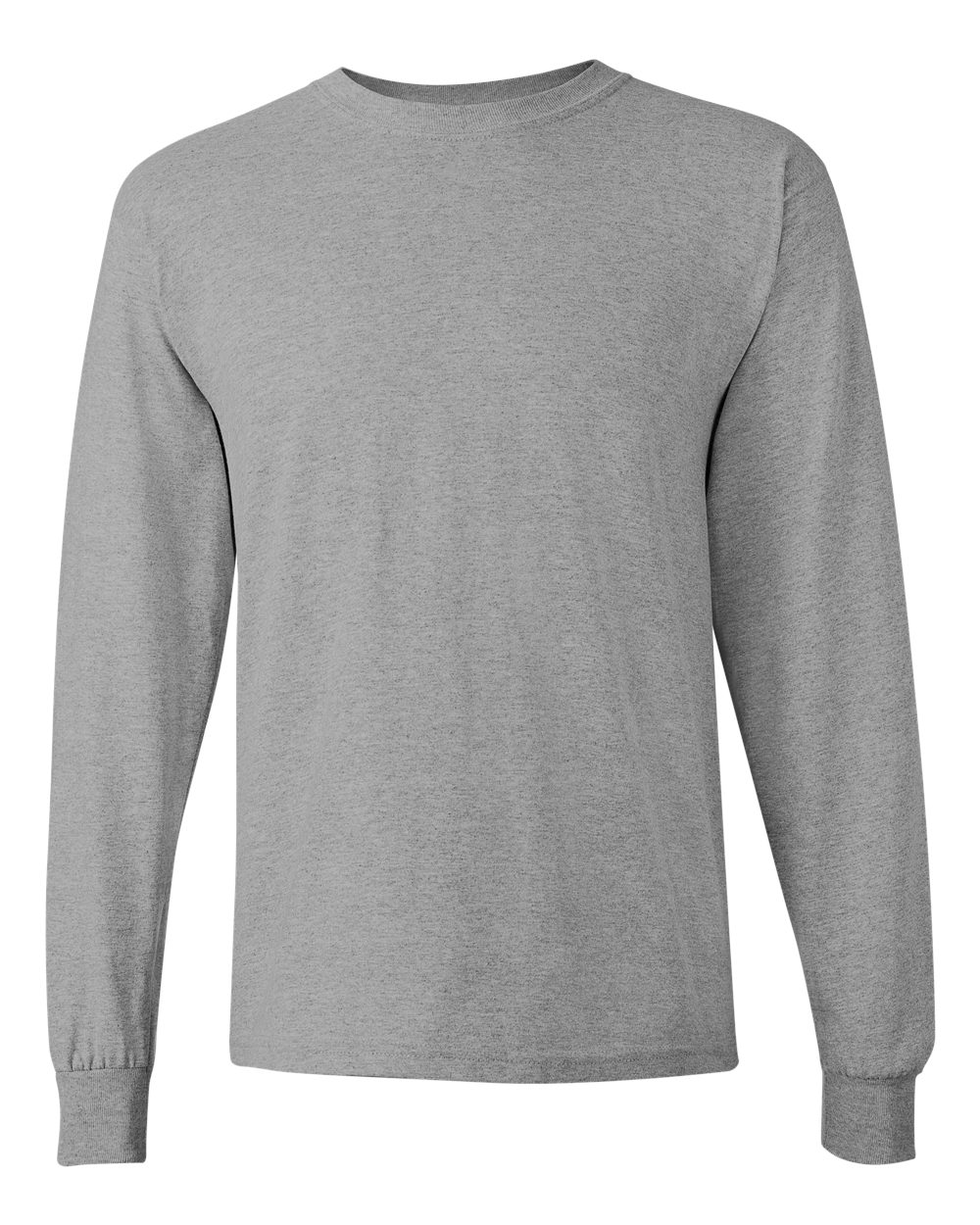 Front View of Sport Grey Heavy Cotton™ Long Sleeve T-Shirt - 5400