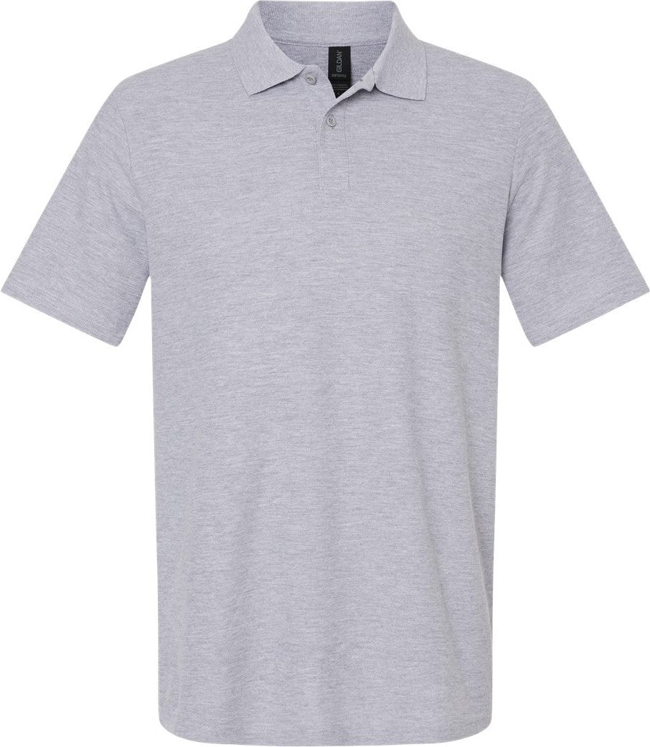 Front View of Sport Grey Softstyle® Pique Polo - 64800