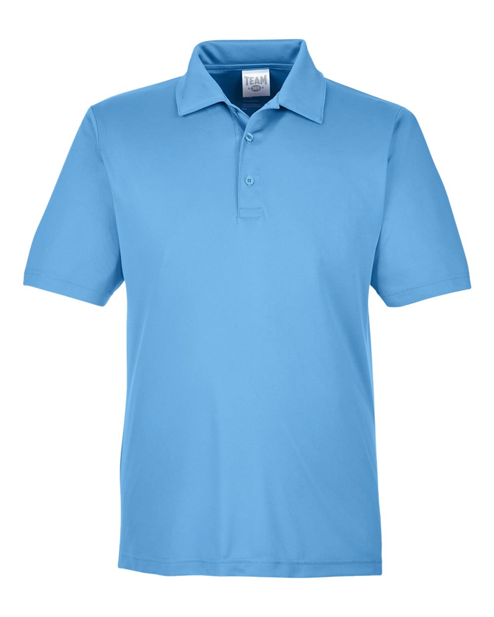 Front View of Sport Light Blue Men's Zone Performance Polo - TT51