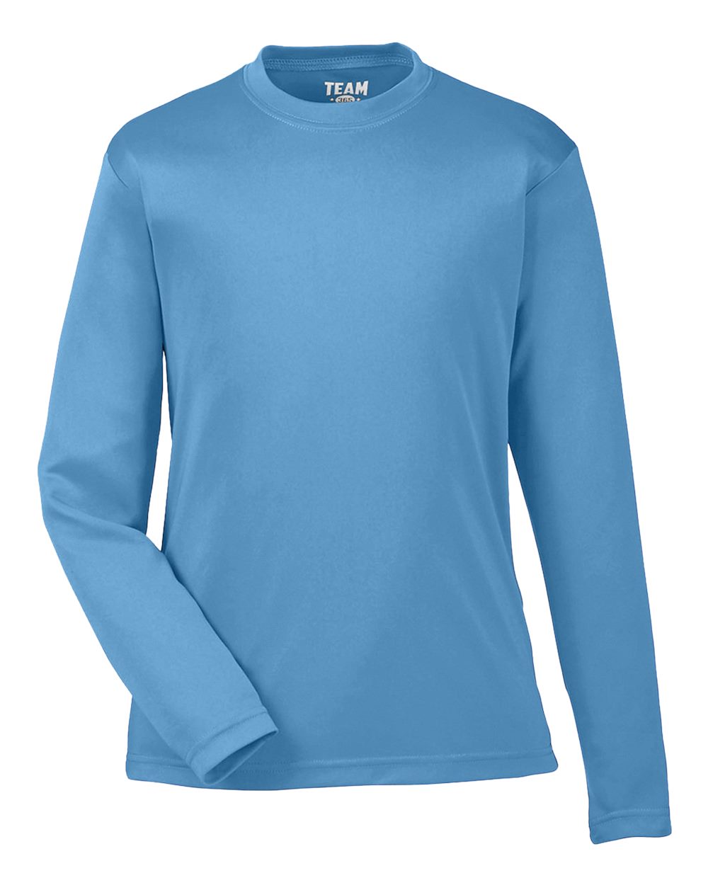 Front View of Sport Light Blue Youth Zone Performance Long Sleeve T-Shirt - TT11YL