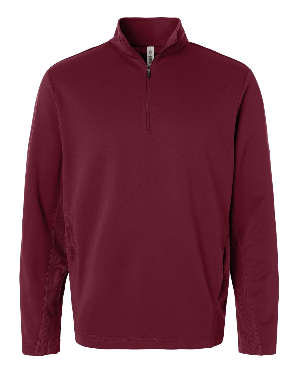Front View of Sport Maroon Unisex Squad Cadet Quarter-Zip Tech Fleece Pullover - TT401
