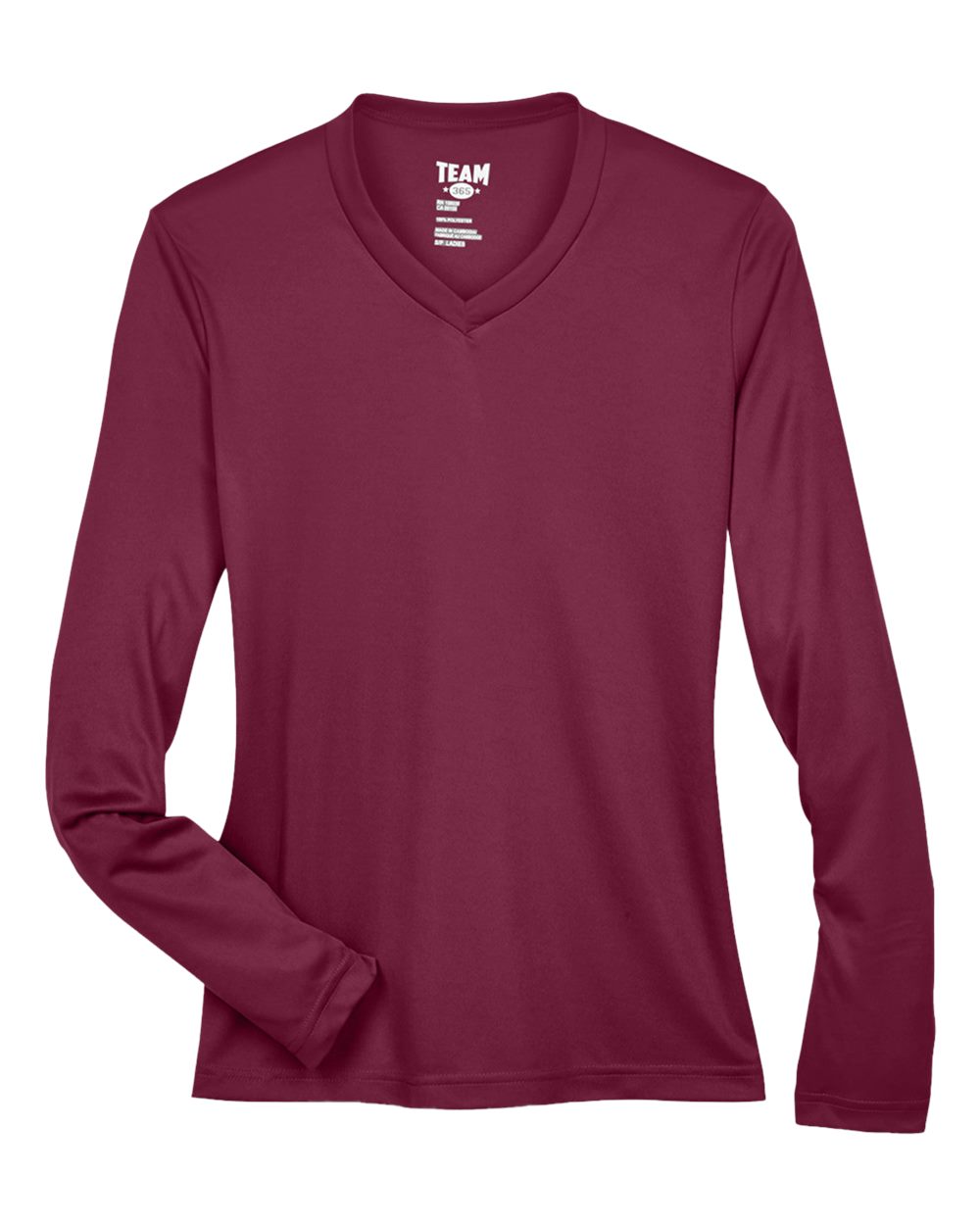 Front View of Sport Maroon Women's Zone Performance Long Sleeve T-Shirt - TT11WL