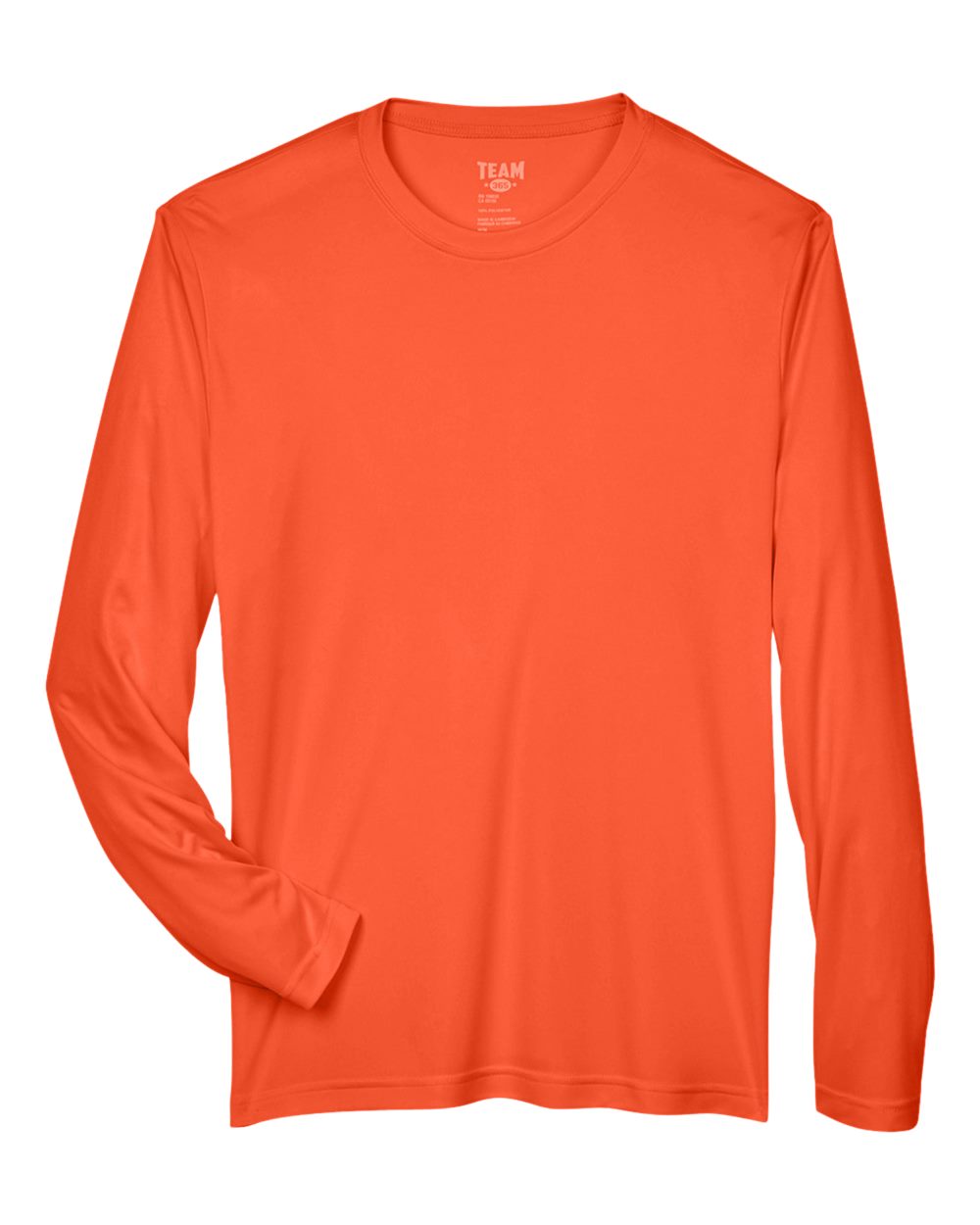 Front View of Sport Orange Men's Zone Performance Long Sleeve T-Shirt - TT11L