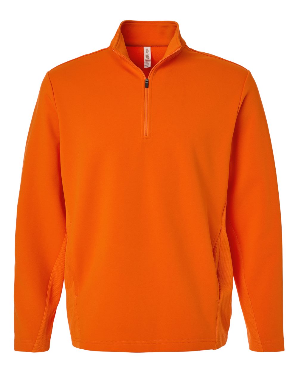 Front View of Sport Orange Unisex Squad Cadet Quarter-Zip Tech Fleece Pullover - TT401