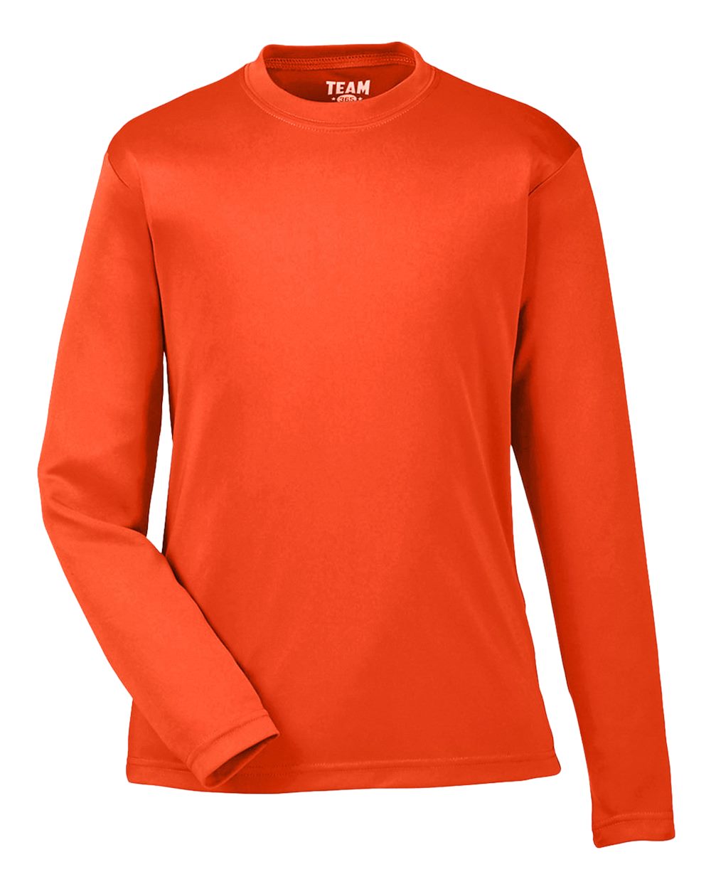 Front View of Sport Orange Youth Zone Performance Long Sleeve T-Shirt - TT11YL