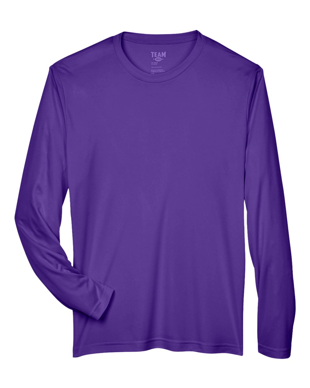 Front View of Sport Purple Men's Zone Performance Long Sleeve T-Shirt - TT11L