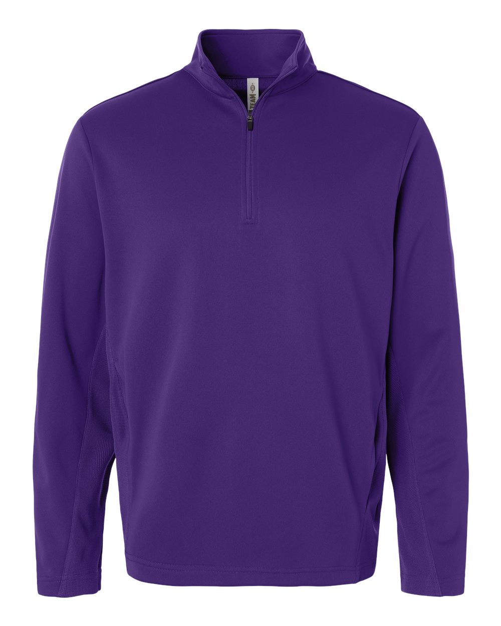 Front View of Sport Purple Unisex Squad Cadet Quarter-Zip Tech Fleece Pullover - TT401
