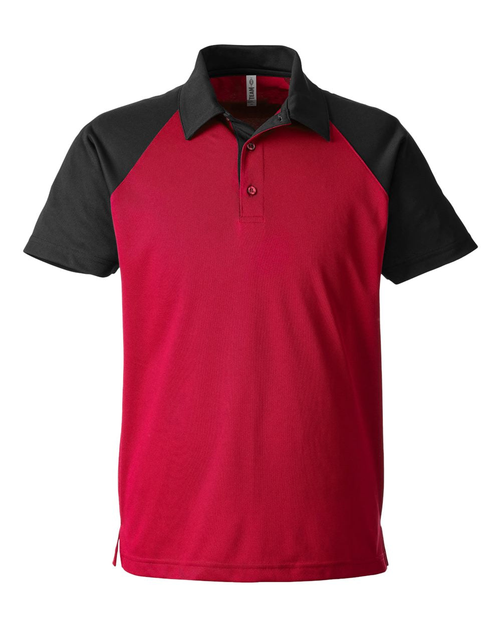 Front View of Sport Red/ Black Men's Command Snag-Protection Colorblock Polo - TT21C