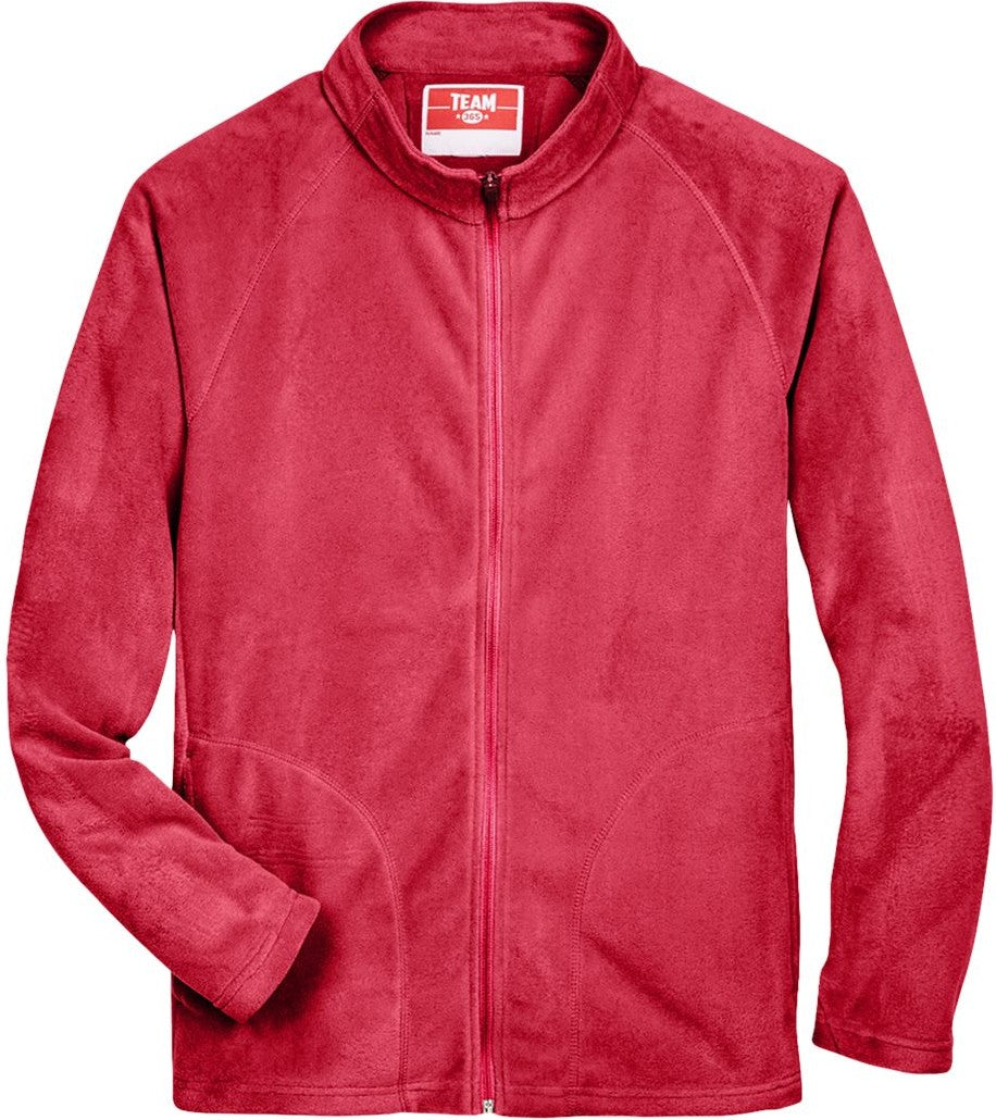 Front View of Sport Red Men's Campus Microfleece Jacket - TT90