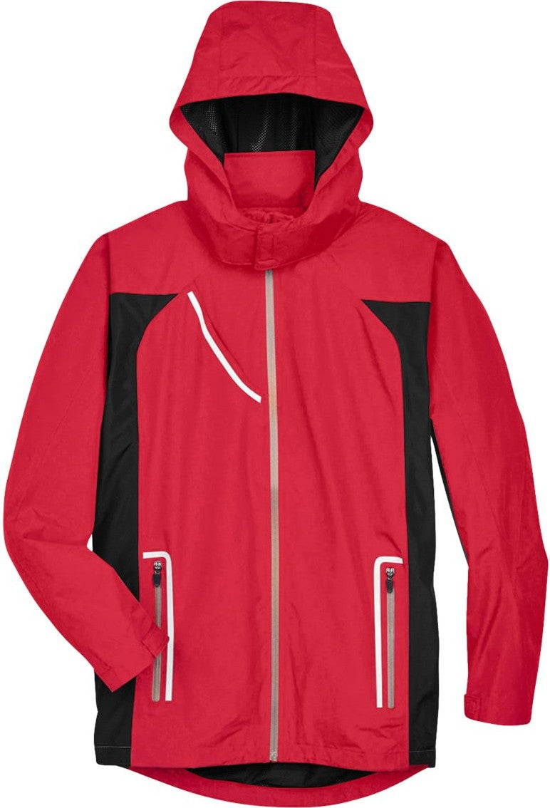 Front View of Sport Red Men's Dominator Waterproof Jacket - TT86