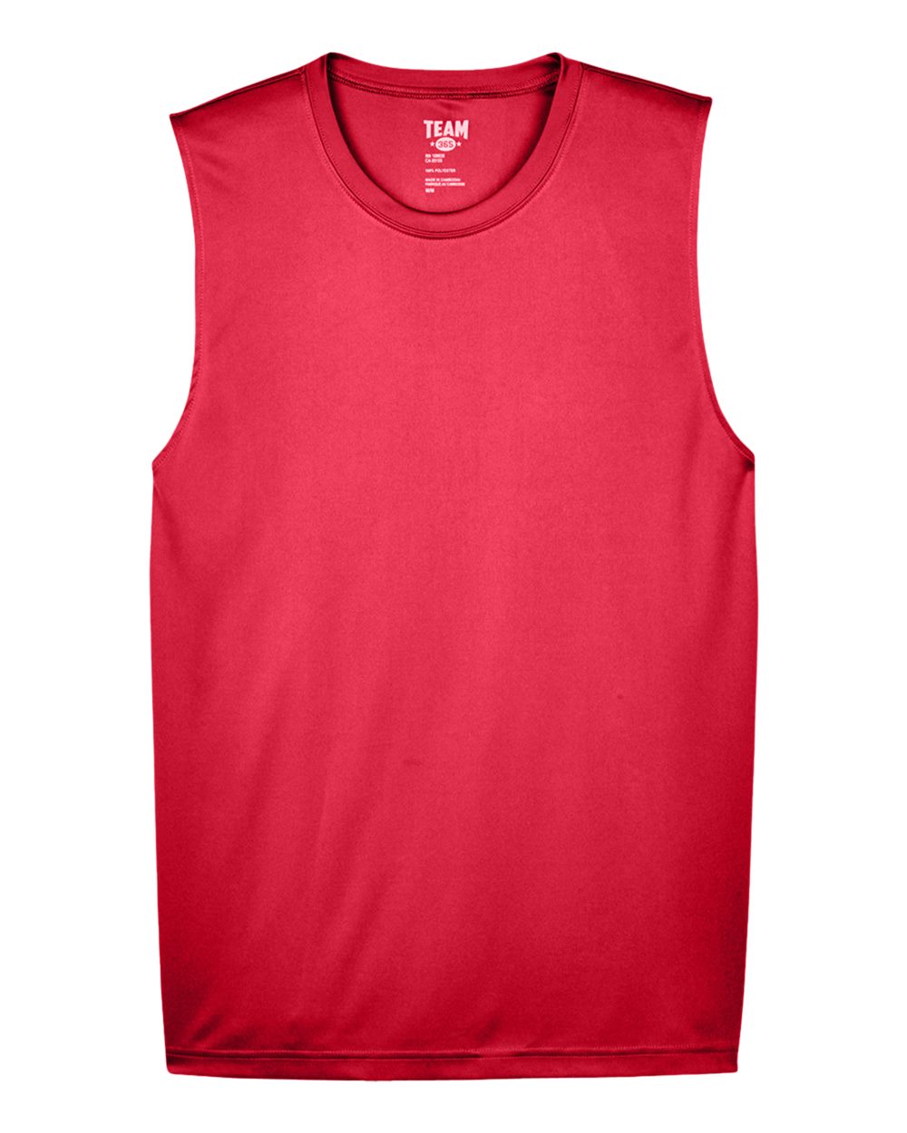 Front View of Sport Red Men's Zone Performance Muscle T-Shirt - TT11M