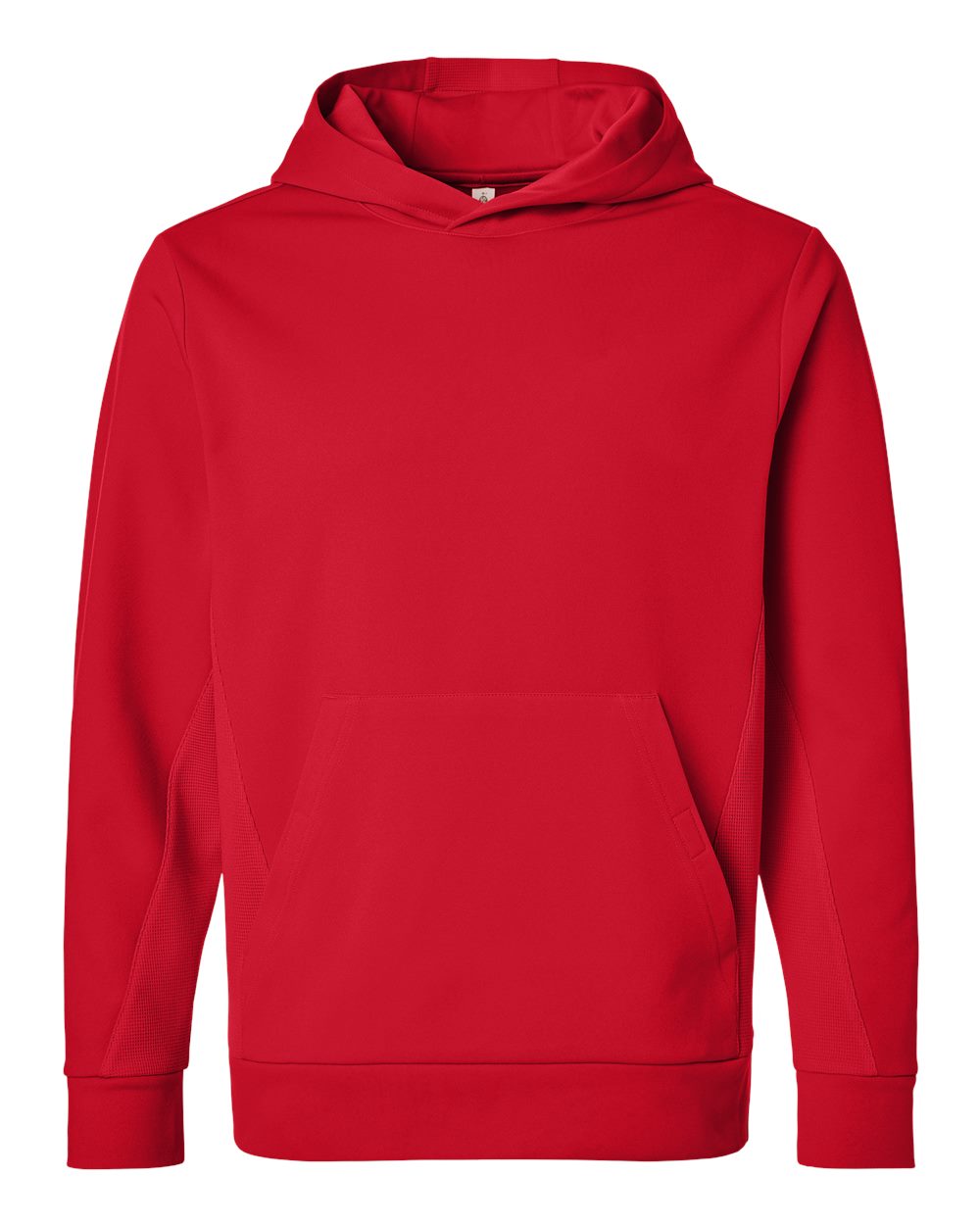 Front View of Sport Red Unisex Squad Hooded Tech Fleece Pullover - TT400