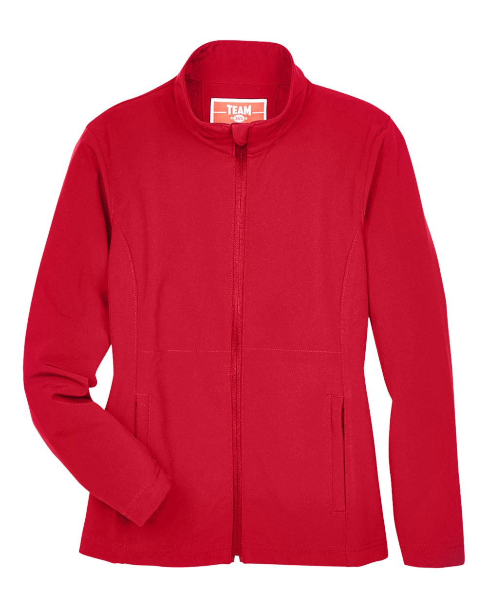Front View of Sport Red Women's Leader Soft Shell Jacket - TT80W