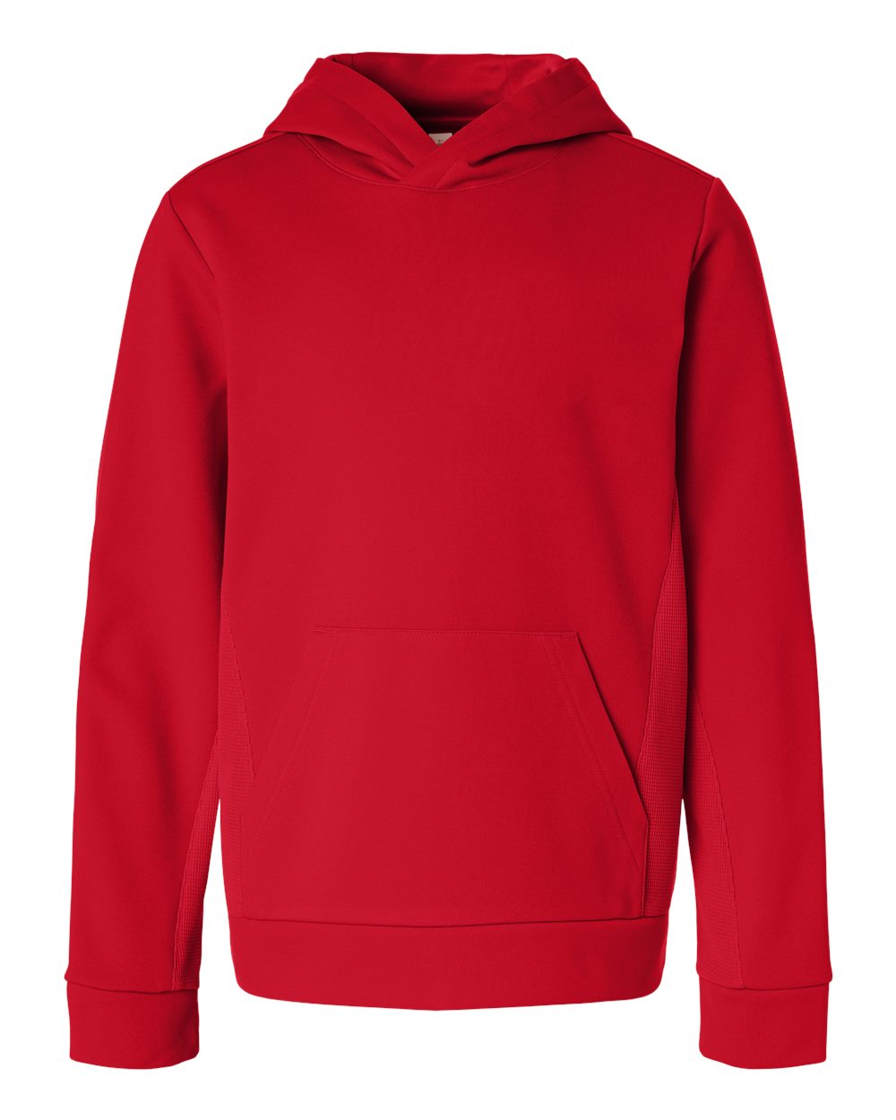 Front View of Sport Red Youth Squad Hooded Tech Fleece Pullover - TT400Y