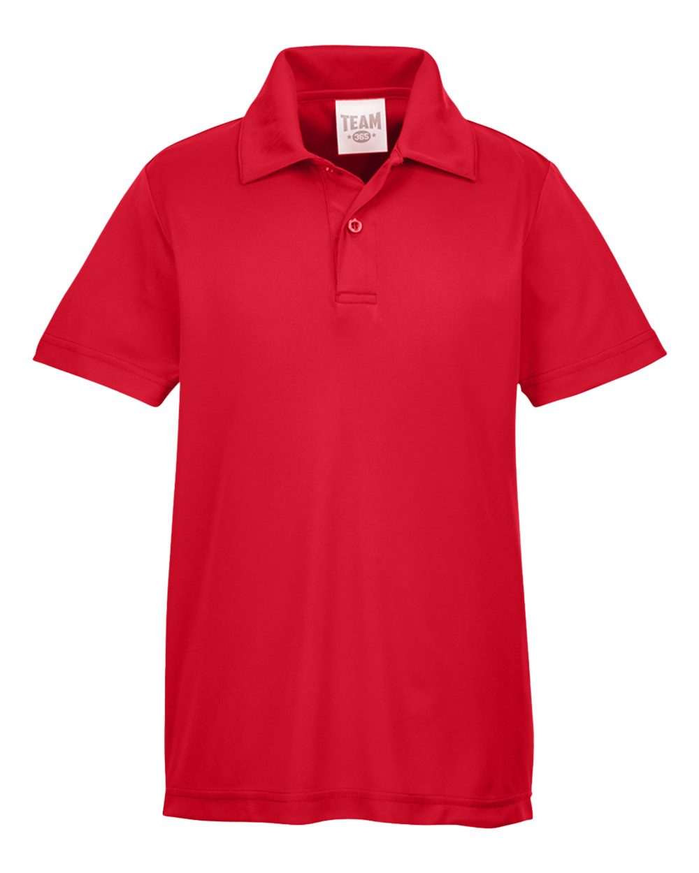 Front View of Sport Red Youth Zone Performance Polo - TT51Y