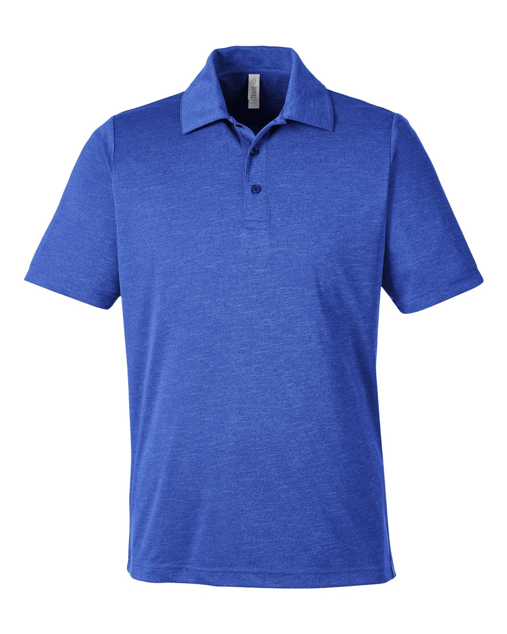 Front View of Sport Royal Heather Men's Zone Sonic Heather Performance Polo - TT51H