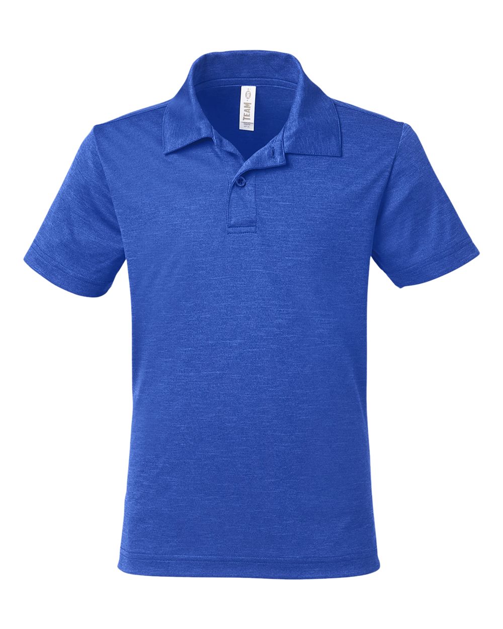 Front View of Sport Royal Heather Youth Zone Sonic Heather Performance Polo - TT51HY