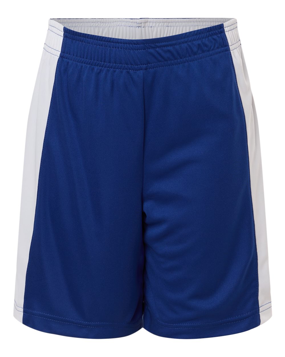 Front View of Sport Royal/ White Youth Zone Performance Reversible Shorts - TT115BY plain