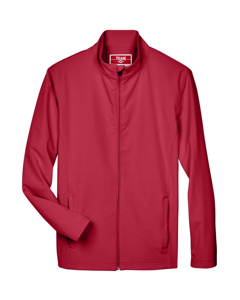 Front View of Sport Scarlet Red Men&#39;s Leader Soft Shell Jacket - TT80