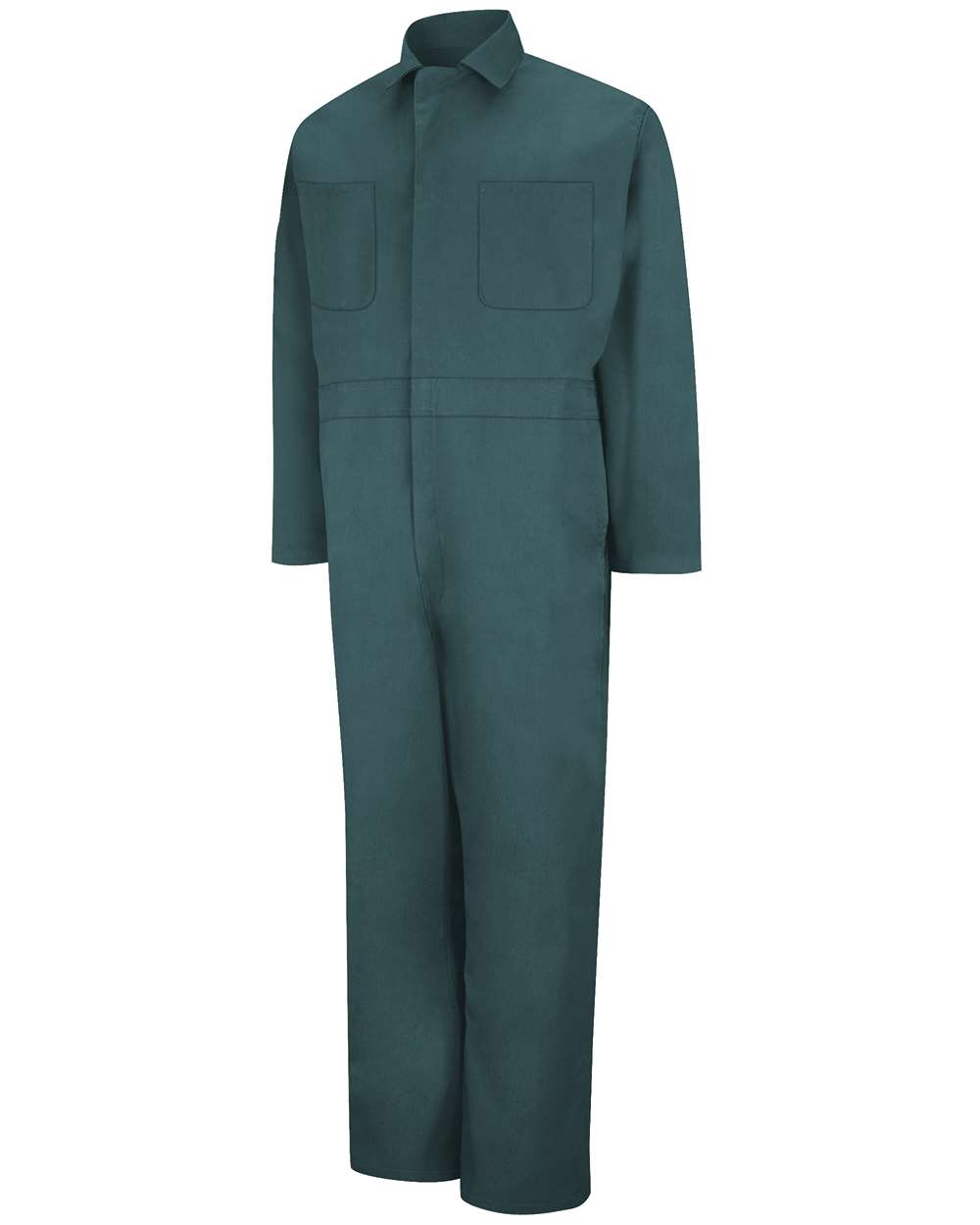 Front View of Spruce Green Twill Action Back Coverall Extended Sizes - CT10EXT