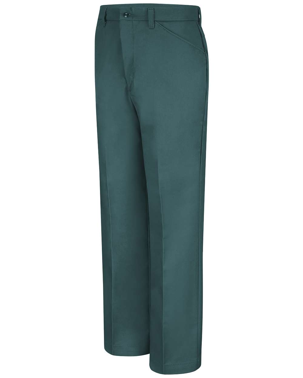 Front View of Spruce Green - Unhemmed Jean Cut Pants - PT50