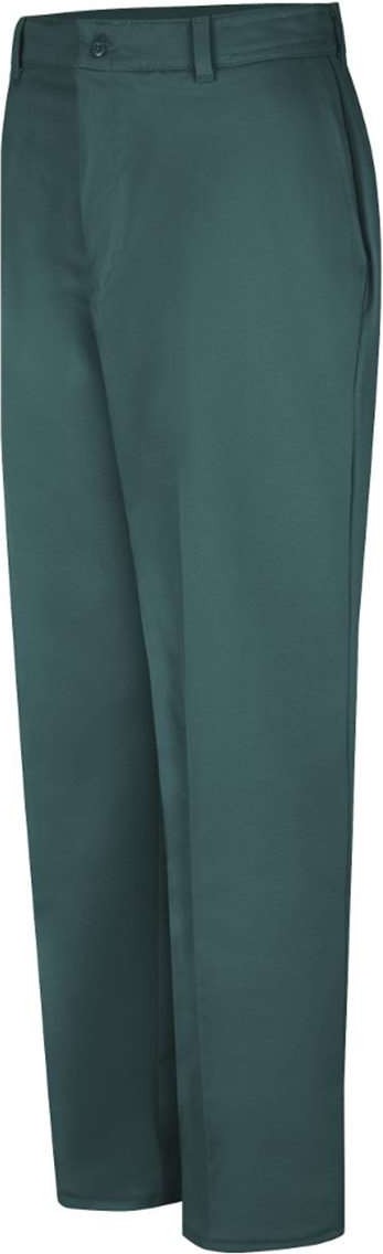 Front View of Spruce Green - Unhemmed Wrinkle-Resistant Cotton Work Pants Odd Waist Sizes - PC20ODD