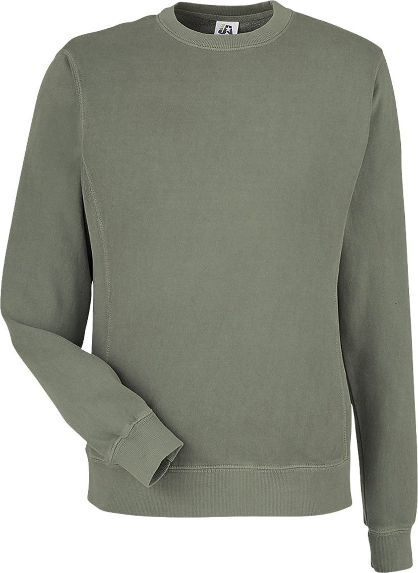Front View of Spruce Pigment-Dyed Fleece Crewneck Sweatshirt - 8731