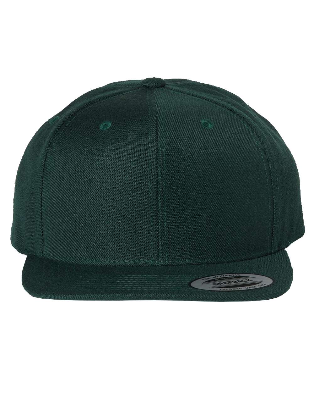 Front View of Spruce Premium Flat Bill Snapback Cap - 6089M
