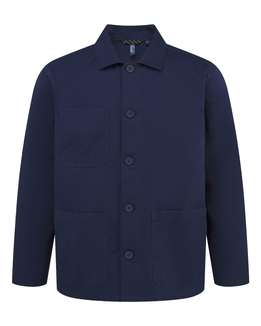 Front View of Stay Navy Unisex Utility 2.0 Chore Jacket - RP022 plain