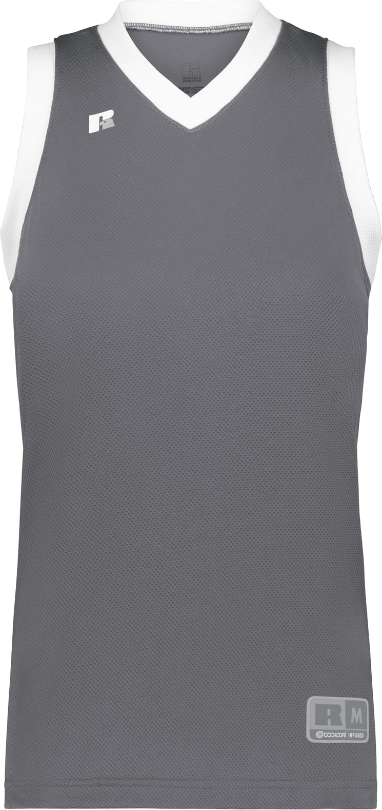 Front View of STEALTH/WHITE LDS COOLCORE ELITE JERSEY