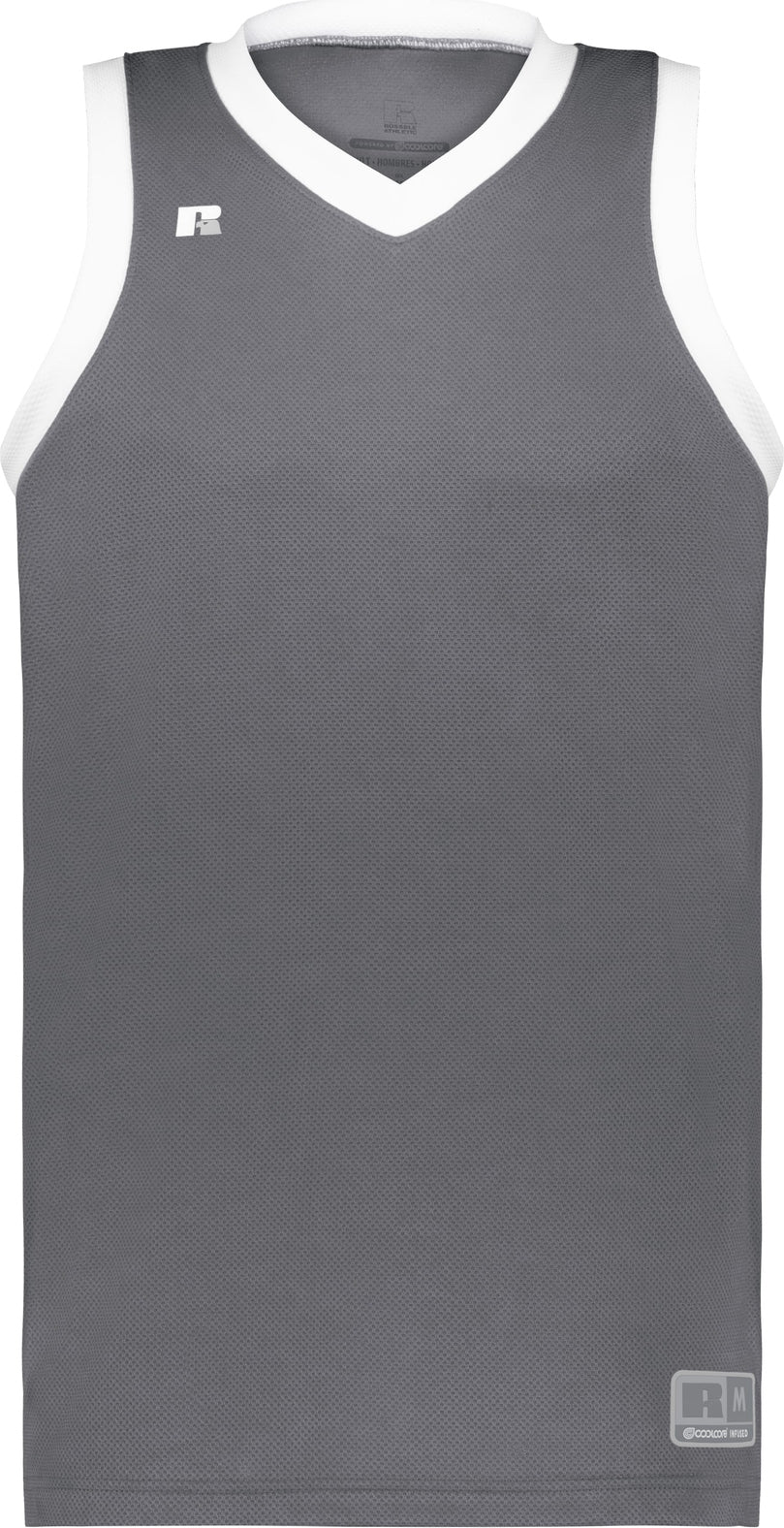 Front View of STEALTH/WHITE YTH COOLCORE ELITE JERSEY