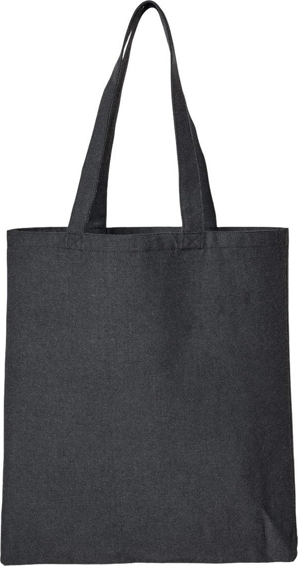 Front View of Steel Grey Midweight Recycled Gusseted Tote - OAD106R