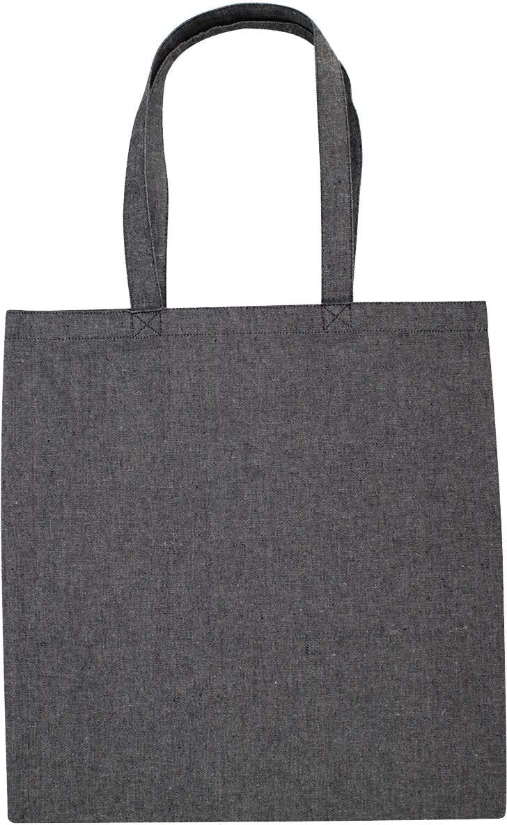 Front View of Steel Grey Midweight Recycled Tote Bag - OAD113R
