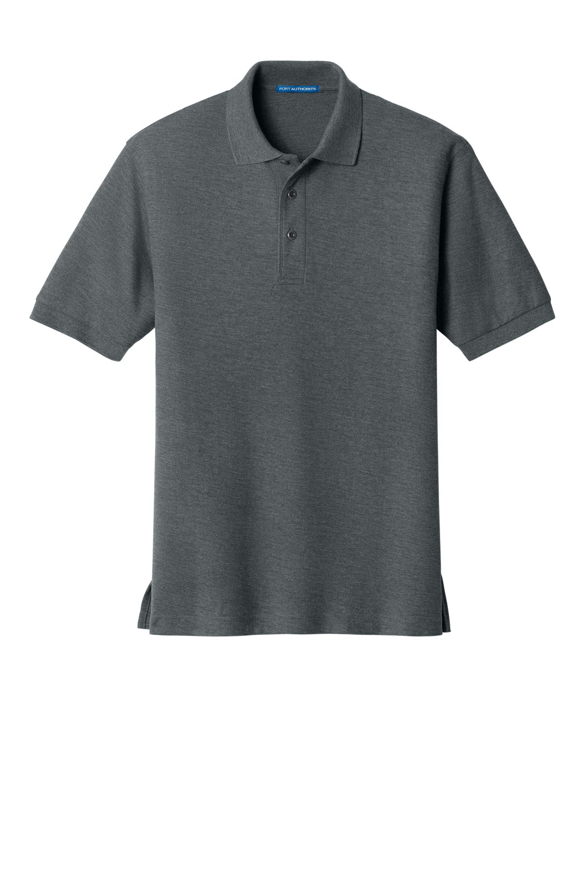 Front View of Steel Grey Port Authority Extended Size Silk Touch Polo K500ES