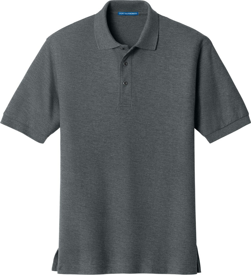 Front View of Steel Grey Port Authority Silk Touch Polo K500