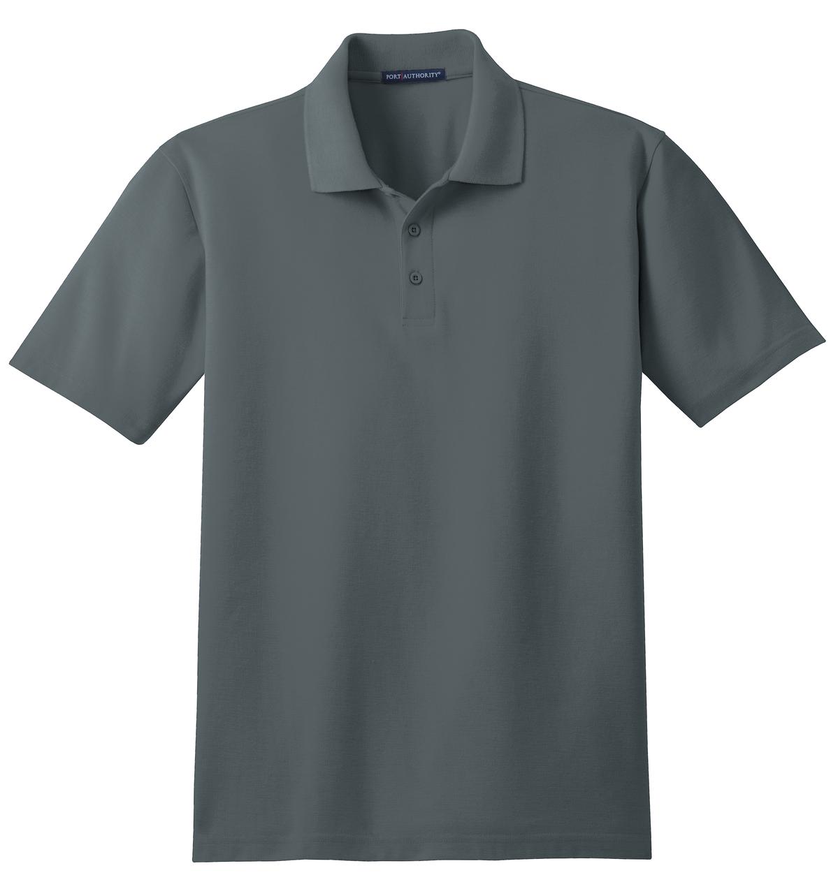 Front View of Steel Grey Port Authority Stain-Release Polo. K510