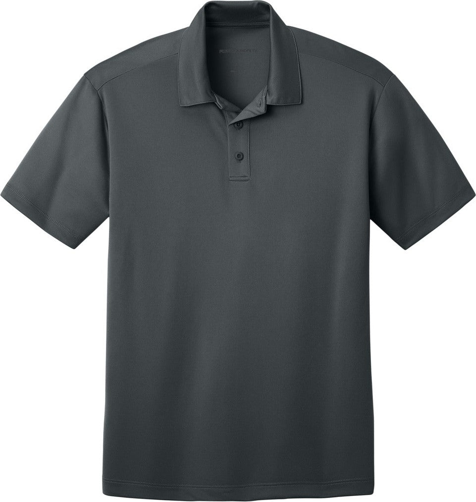 Front View of Steel Grey Port Authority Tall Silk Touch Performance Polo. TLK540