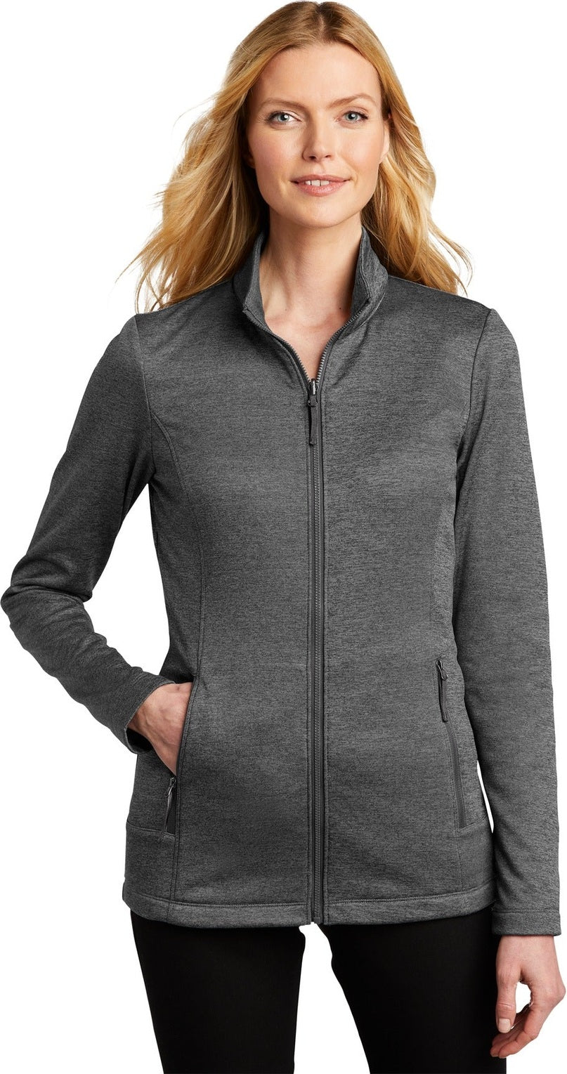 Front View of Sterling Gy He Port Authority Women's Collective Striated Fleece Jacket. L905