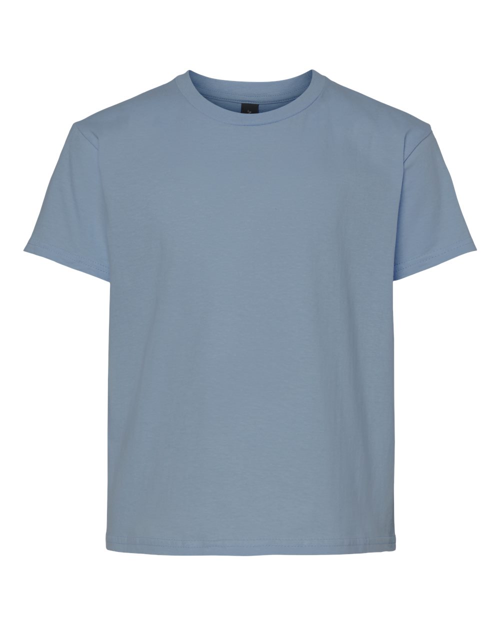 Front View of Stone Blue Light Cotton Youth T-Shirt - 3000B