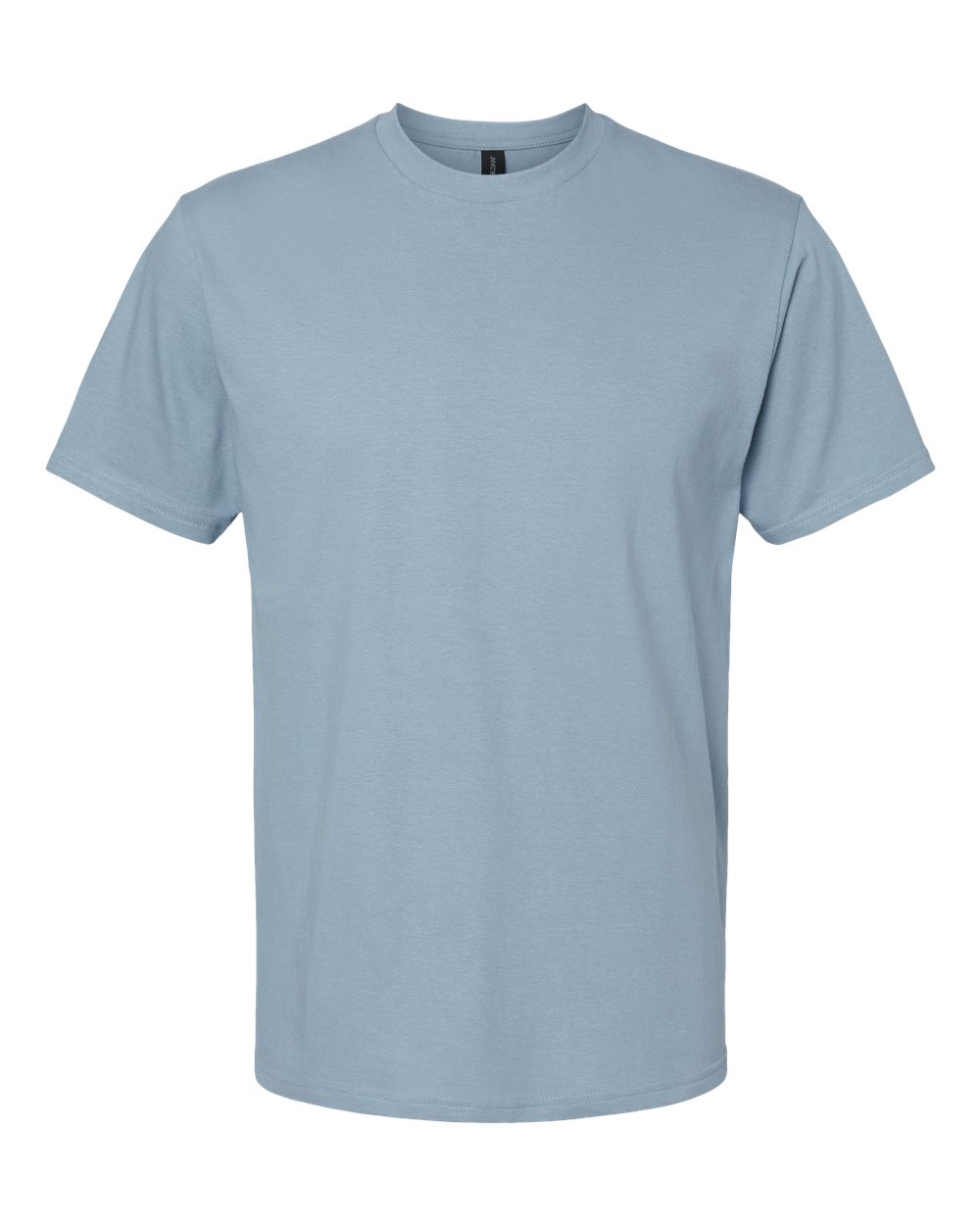 Front View of Stone Blue Softstyle® Midweight T-Shirt - 65000