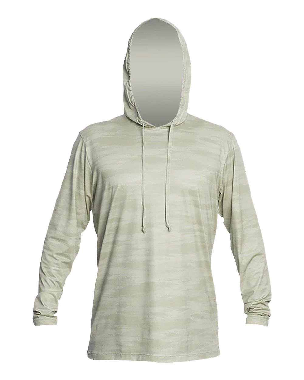Front View of Stone Camo Low Pro Tech Hooded Long Sleeve T-Shirt - MVLPRH8