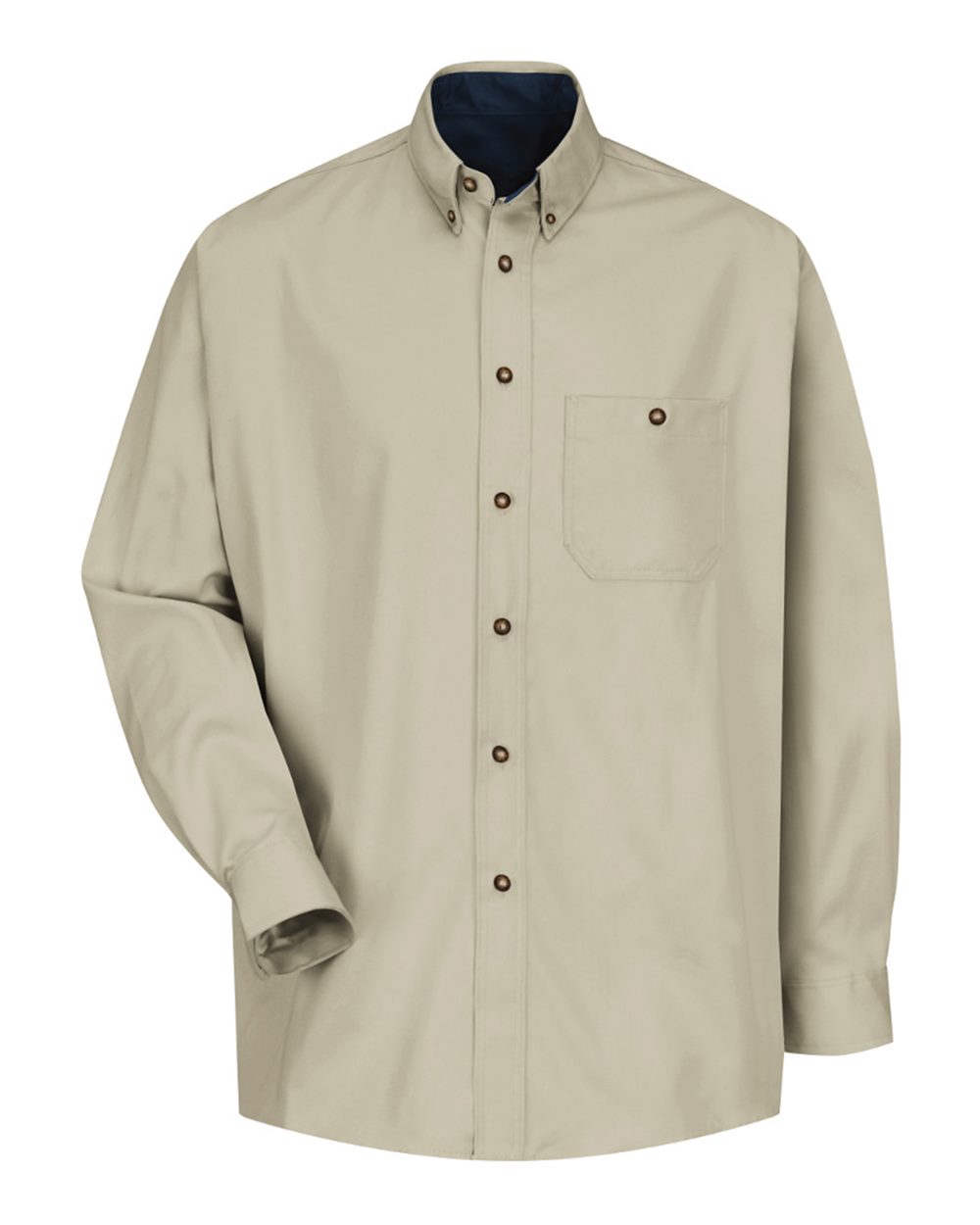 Front View of Stone Cotton Contrast Dress Shirt - SC74
