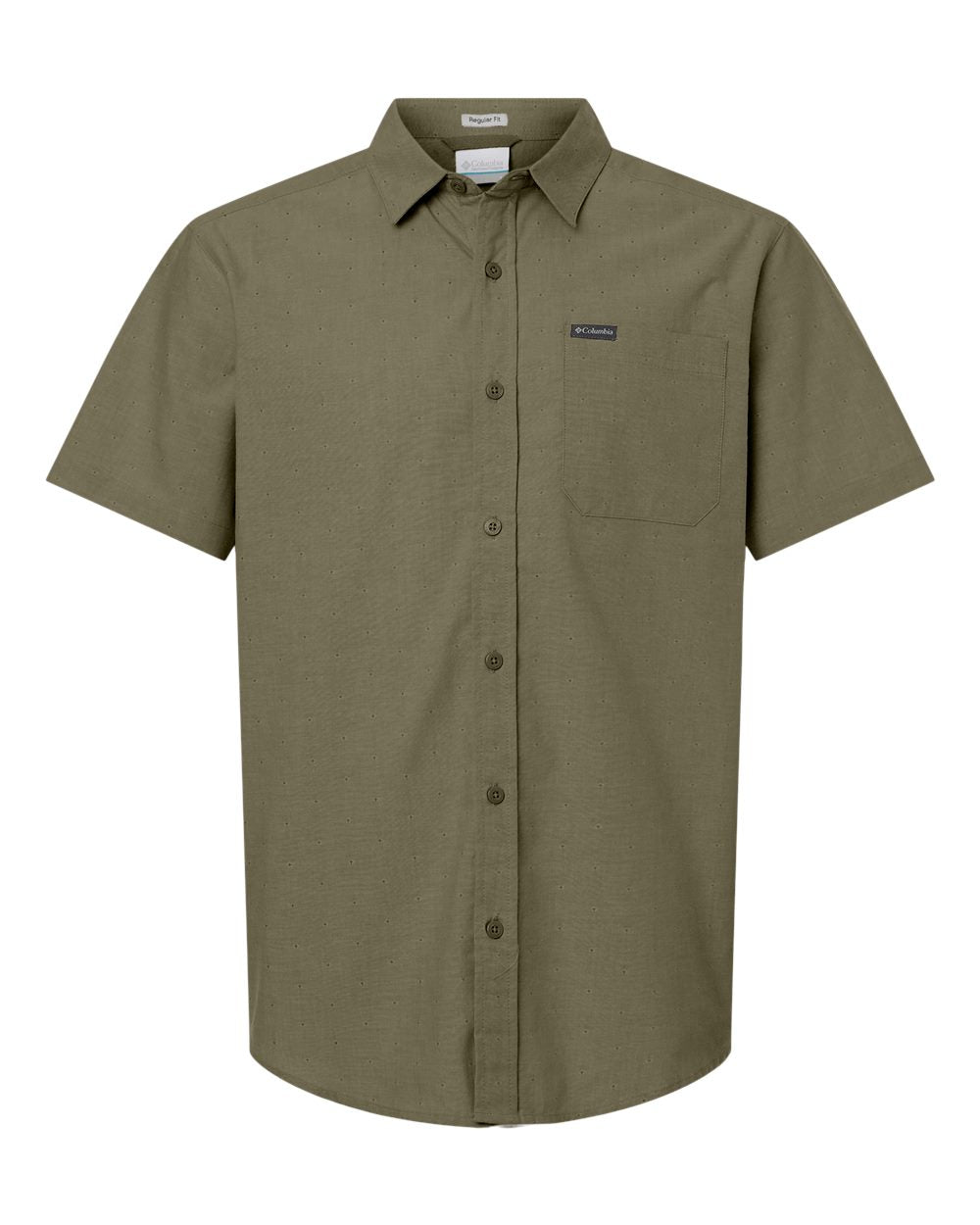 Front View of Stone Green Rapid Rivers™ Novelty Short Sleeve Shirt - 199080