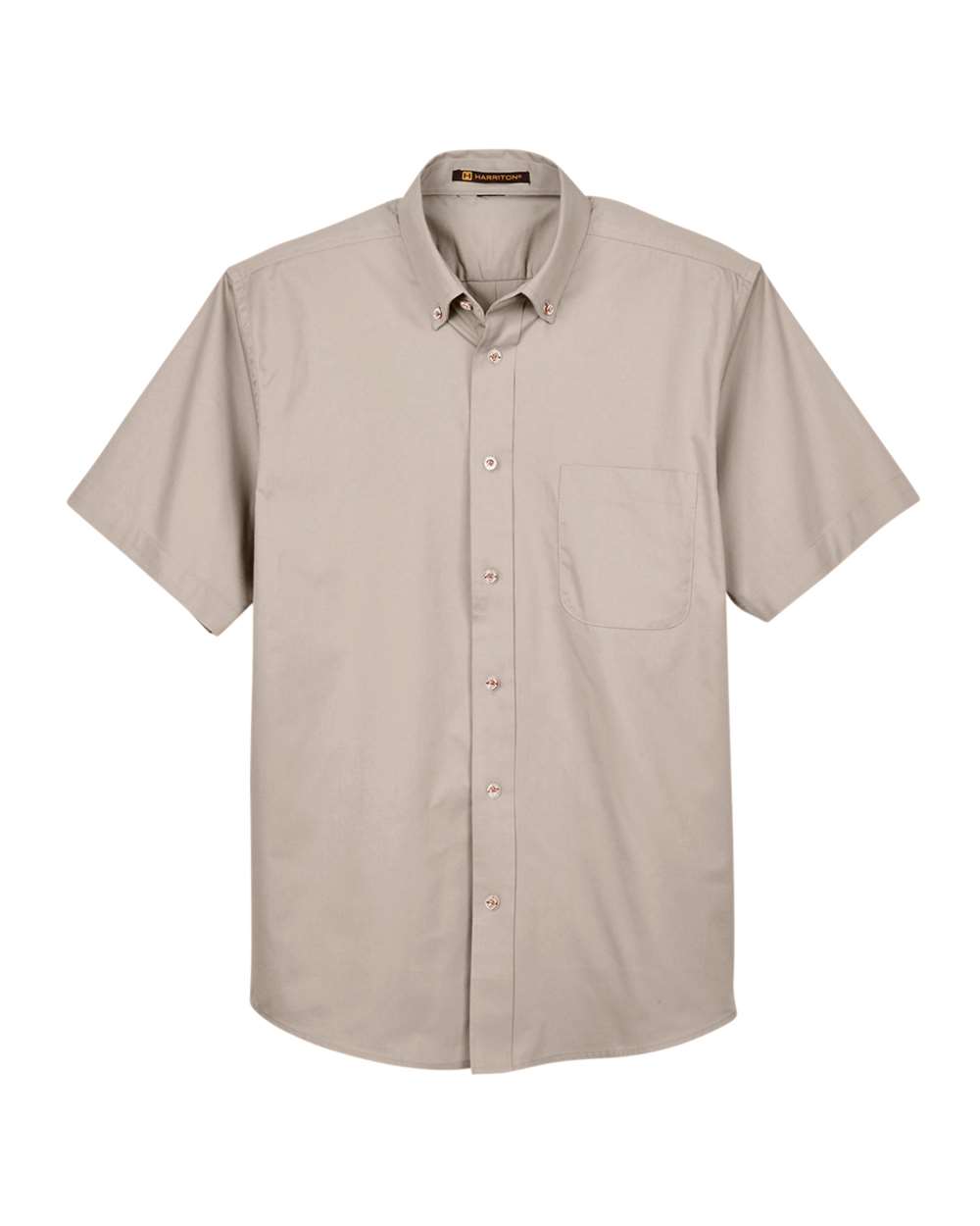 Front View of Stone Men's Easy Blend™ Twill Dress Shirt with Stain-Release - M500S