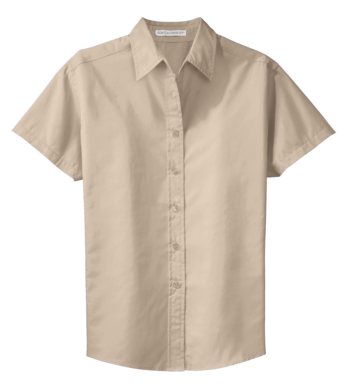Front View of Stone Port Authority Women's Short Sleeve Easy Care Shirt. L508