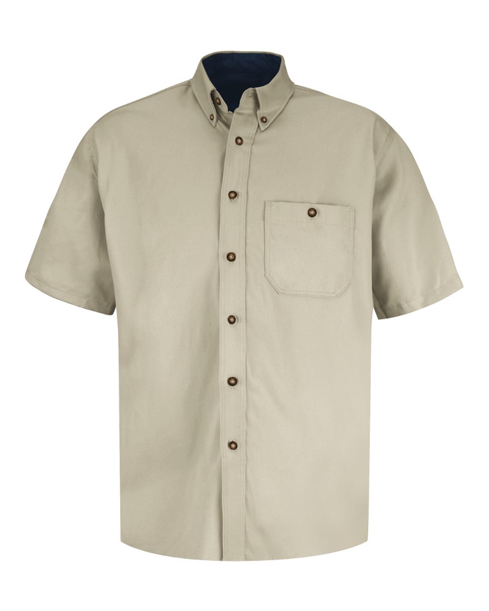 Front View of Stone Short Sleeve 100% Cotton Dress Shirt - SC64