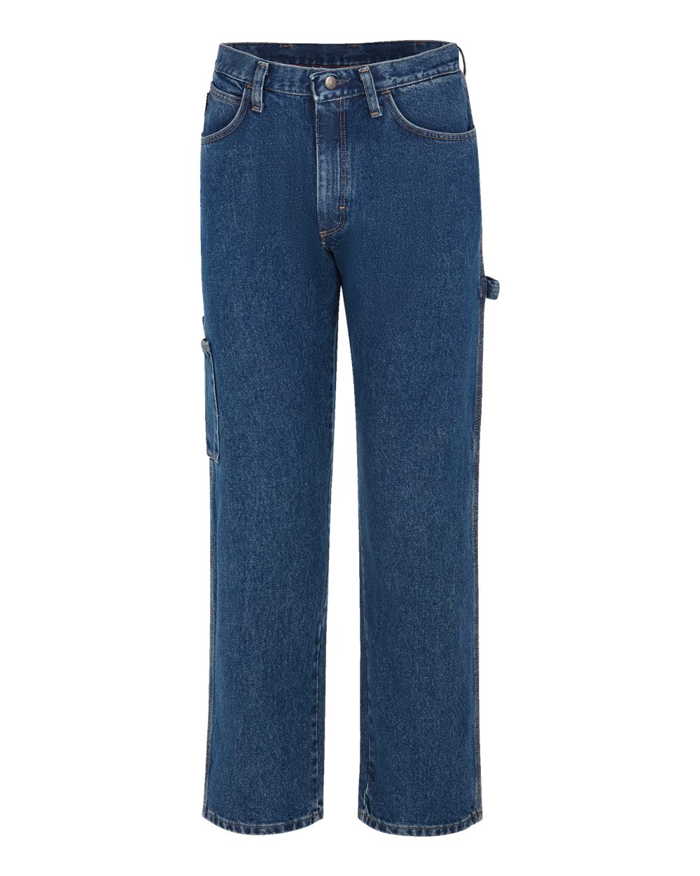 Front View of Stone Wash - 34I Flame Resistant Pre-Washed Denim Dungaree - PEJ8