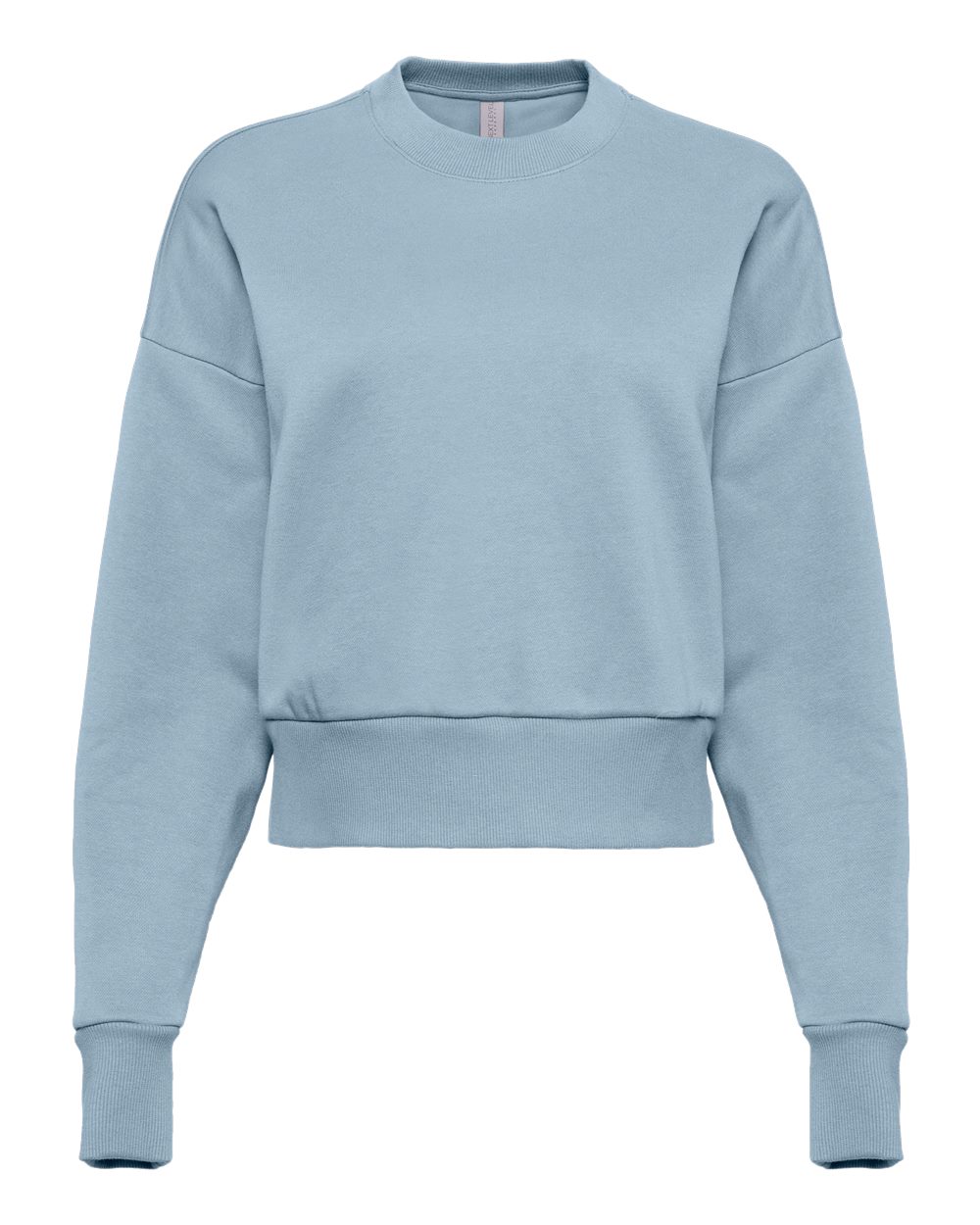 Front View of Stonewash Denim Women's Heavyweight Crewneck Sweatshirt - 9087