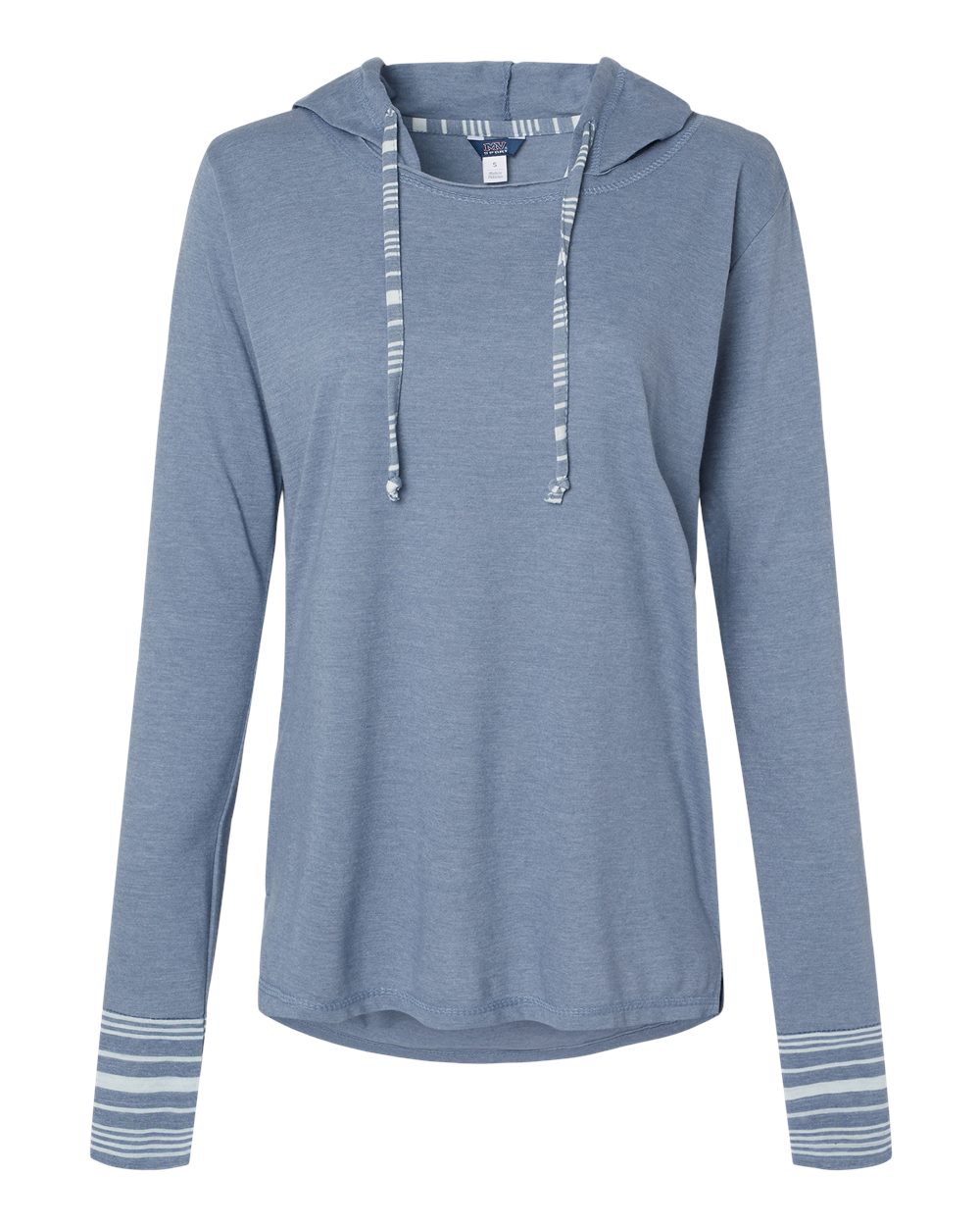 Front View of Stonewash Women's Heathered Jersey Hooded Tunic - W19439